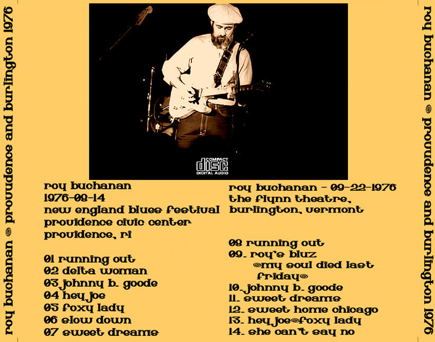 roy buchanan cdr providence and burlington 1976 tray