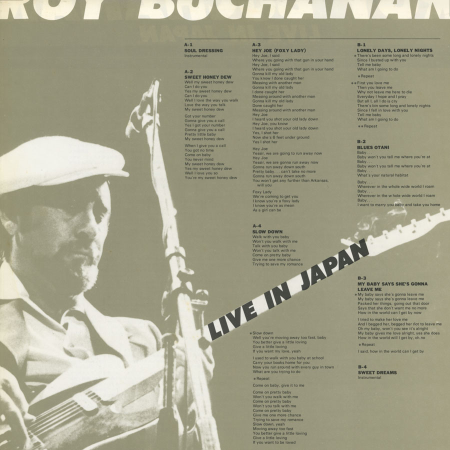 roy buchanan lp live in japan insert 1