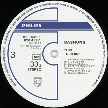 alain bashung double lp live tour 85 label 3