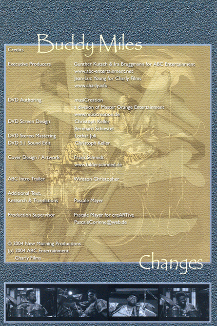 Buddy Miles CD DVD dvd Changes insert front