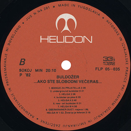 buldozer lp ako ste slobodni veceras label 2