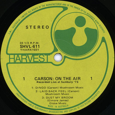 carson lp on the air label 1