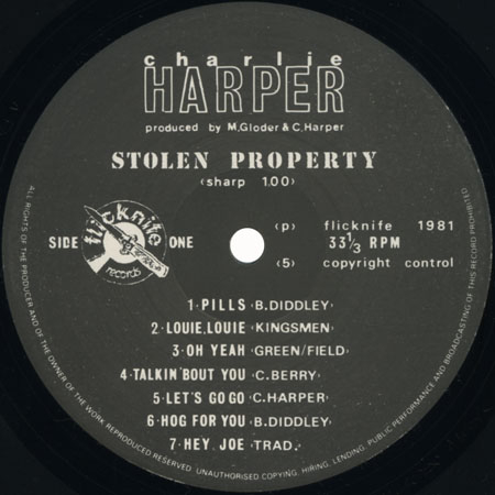 charlie harper lp stolen property label 1