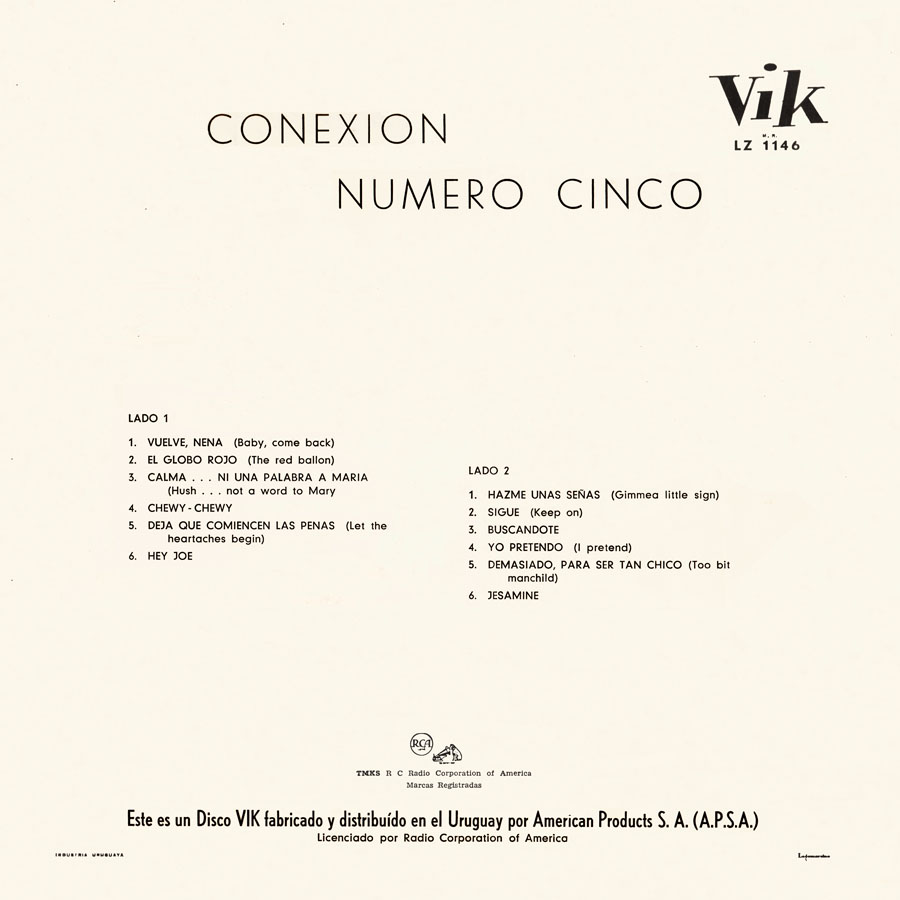 conexion 5 lp same uruguay back