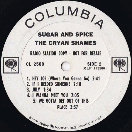 cryan shames lp sugar and sice mono label 2
