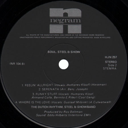 dutch rhythm steel show band lp negram hjn 257 soul steel show label 2