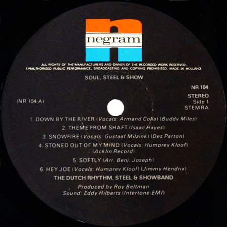 dutch rhythm steel show band lp negram soul steel show label 1