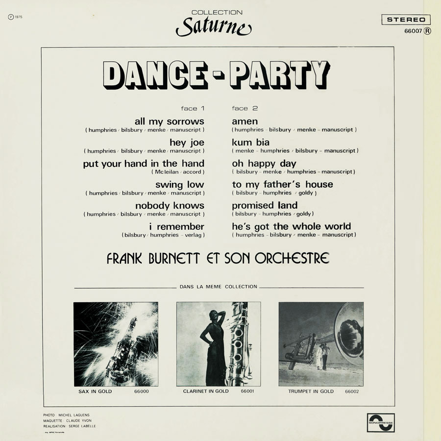 frank burnett et son orchestre lp dance party back