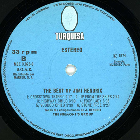 fremont's group lp best of jimi hendrix turquesa label 2