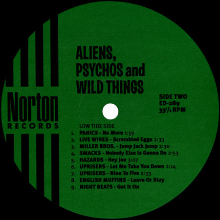 hazards lp aliens psychos and wild things label 2
