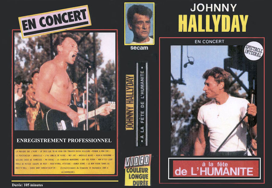 johnny hallyday vhs huma 1985 front