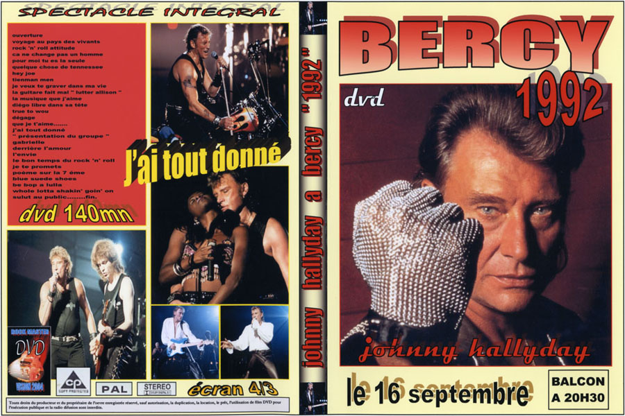 johnny hallyday 1992 09 16 bercy dvd front