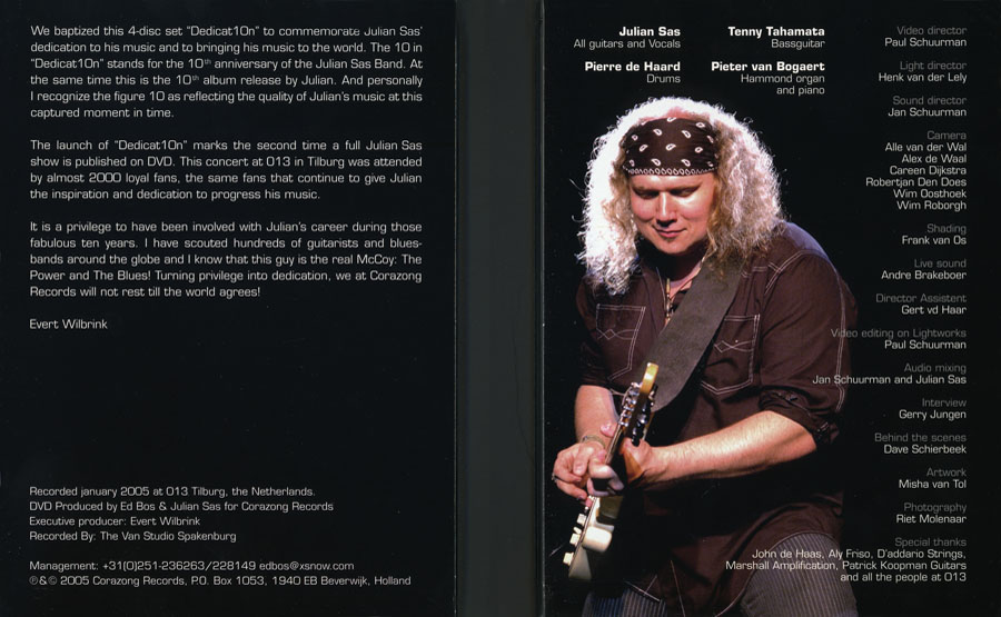 julian sas 2dvd 2cd dedication sleeve in