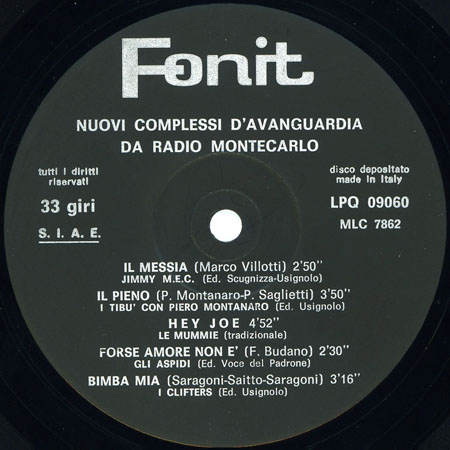 le mummie lp various nuovi complessi d'avanguardia da Radio montecarlo label 2