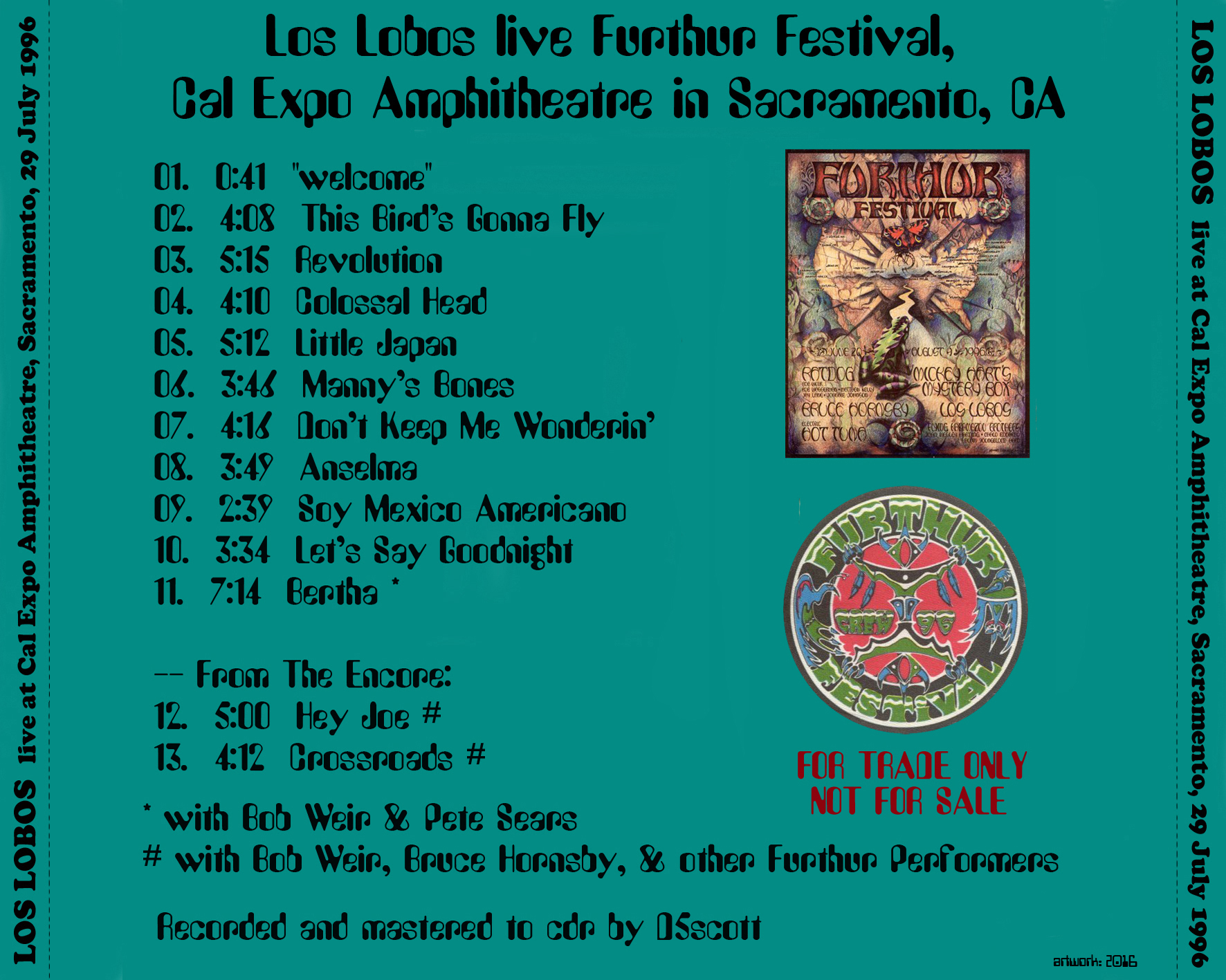 Los Lobos live cd at Furthur Festival ctray
