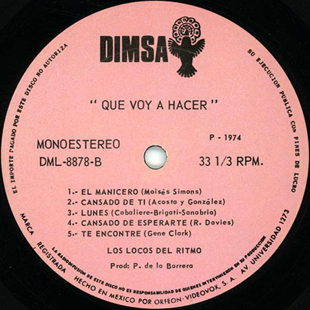 los locos del ritmo lp que voy a hacer label 2