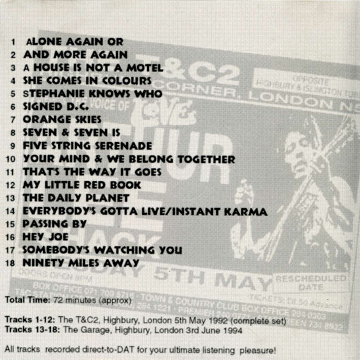 arthur lee and love cd once more again back
