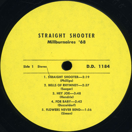 millburnaires lp straight shooter label 1