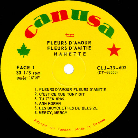 nanette wokman lp fleurs d'amour, fleurs d'amitié label 1