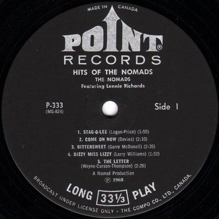 nomads lp hits of the nomads label 1