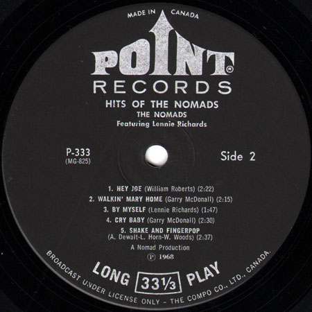 nomads lp hits of the nomads label 2