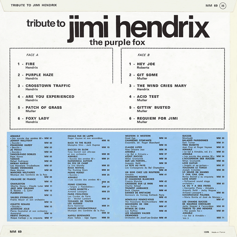 purple fox lp tribute to jimi hendrix france back