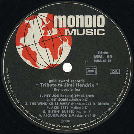 purple fox lp tribute to jimi hendrix france label 2