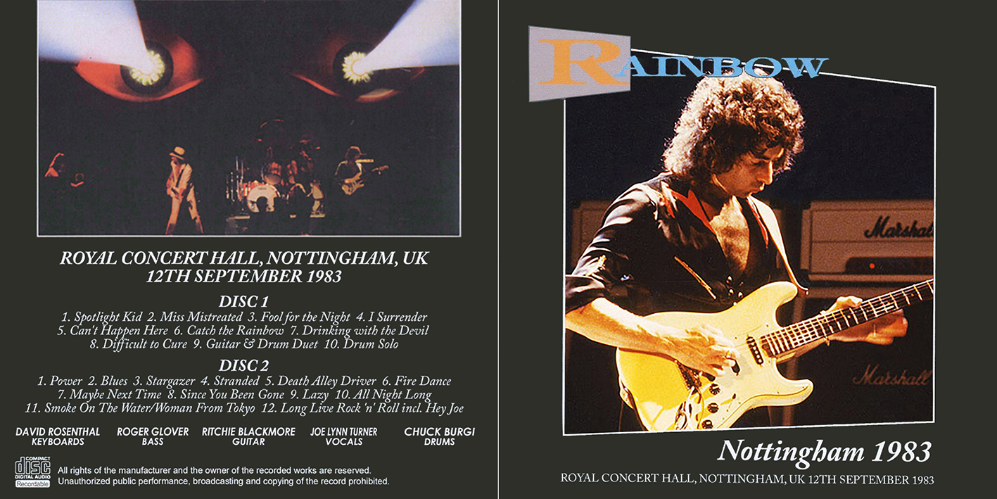 rainbow 1983 09 12 cd nottingham 1983 cover