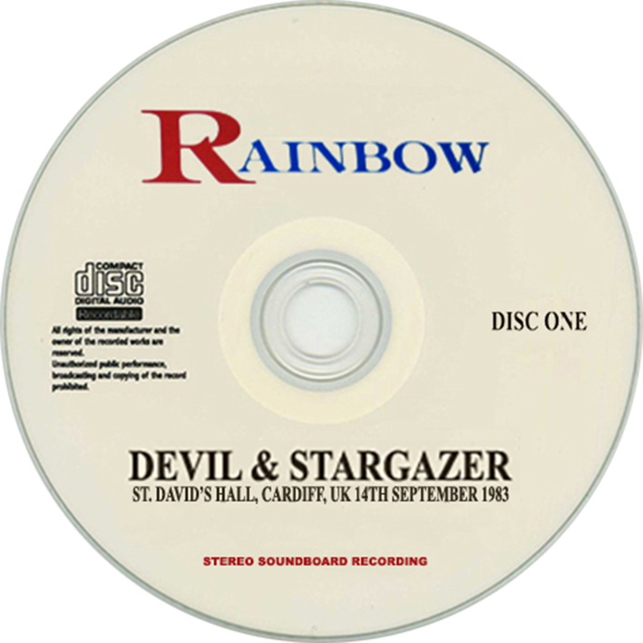 
rainbow 1983 09 14 cardiff cd devil and stargazer label 1