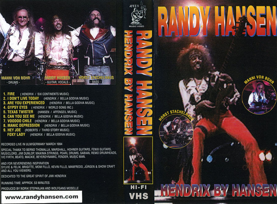 randy hansen vhs hendrix by front