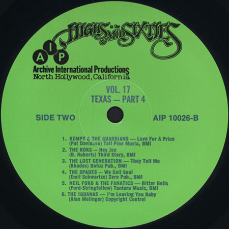 roks lp various highs in the mid sixties 17 label 2