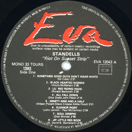 standells lp Riot On Sunset trip eva label 1