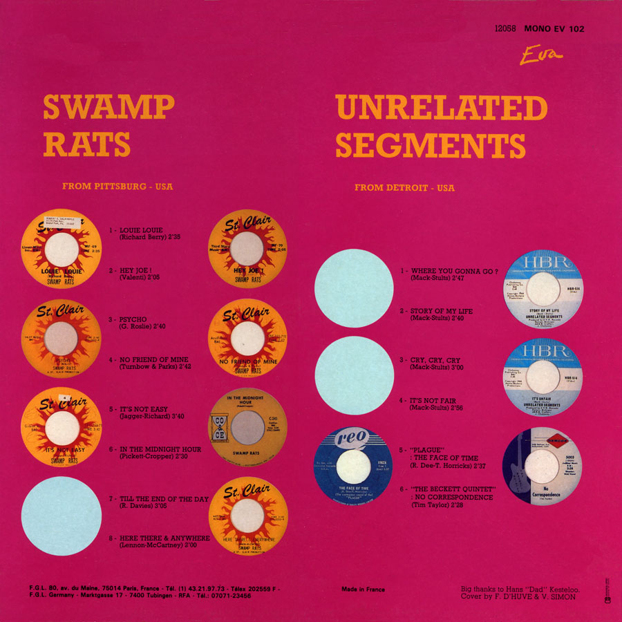 swamp rats - unrelated segment lp eva back cover