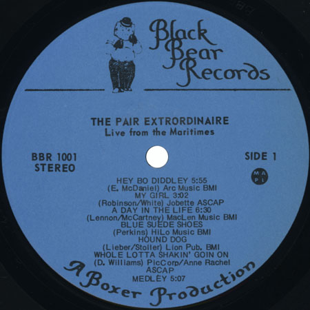 the pair extraordinaire lp live from the maritimes label 1