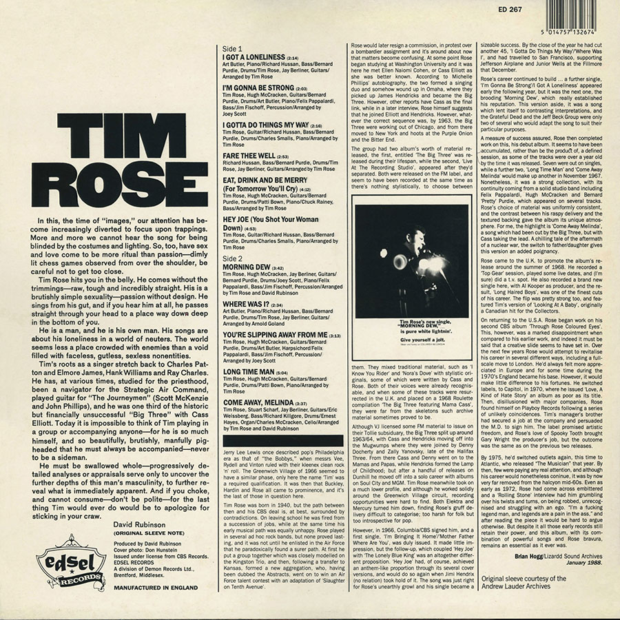 tim rose lp morning dew edsel back