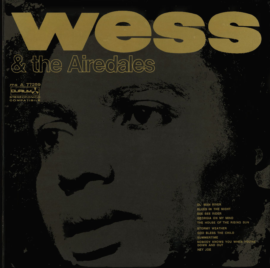 wess and the airedales LP same durium ms A 77259 Italy 1970 cover out right