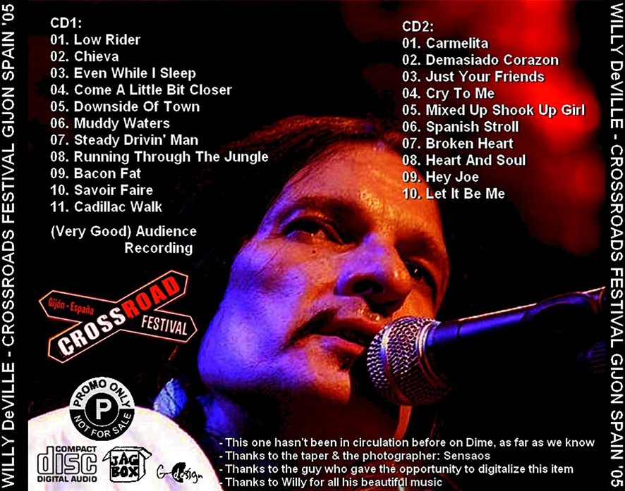 willy deville 2005 07 21 cd crossroad festival gijon spain tray