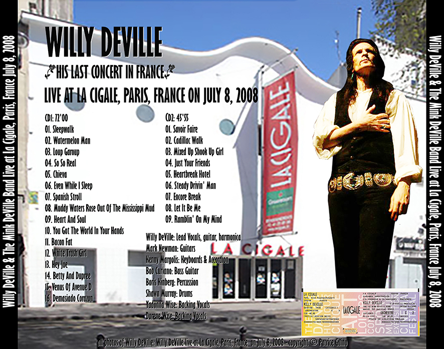 willy deville 2008 07 08 cd la cigale paris france tray