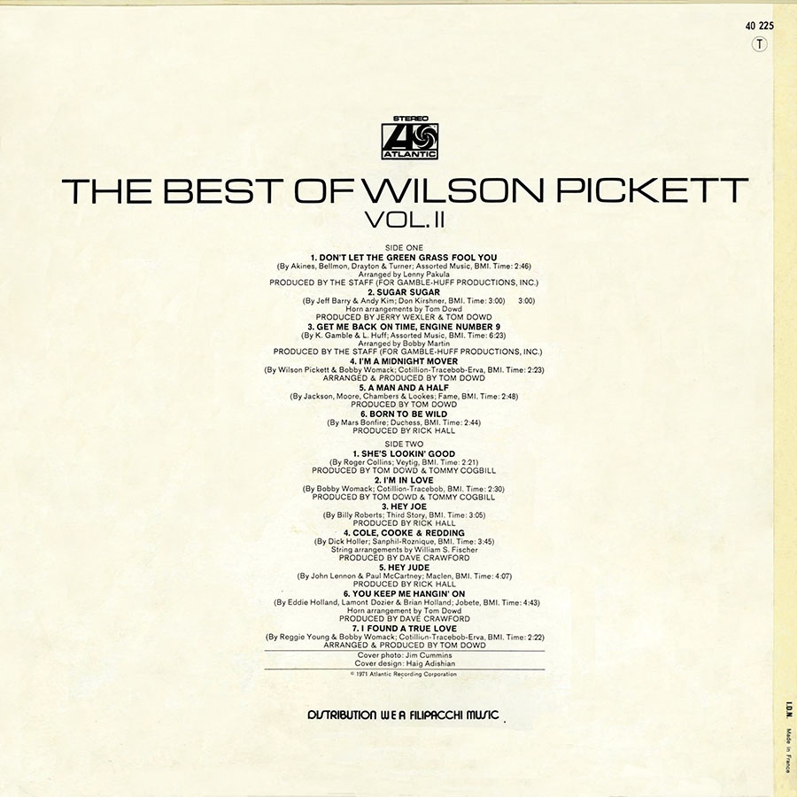 wilson pickett lp best of volume 2 france 40225 back