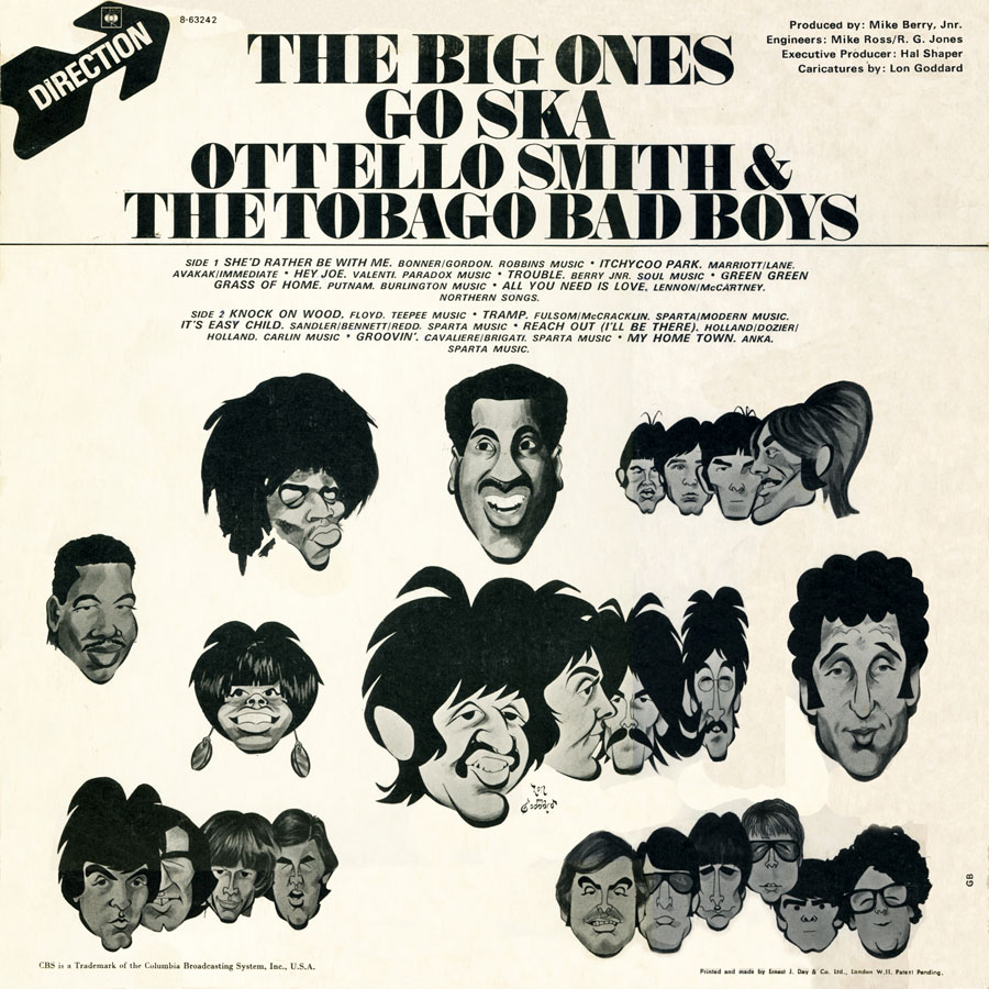 Othello Smith & The Tobago Bad Boys LP The Big Ones Go Ska back cover