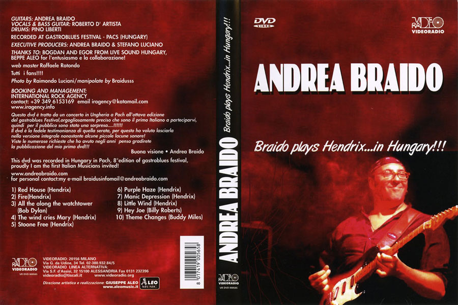 Andrea Braido DVD Plays Hendrix in Hungary front