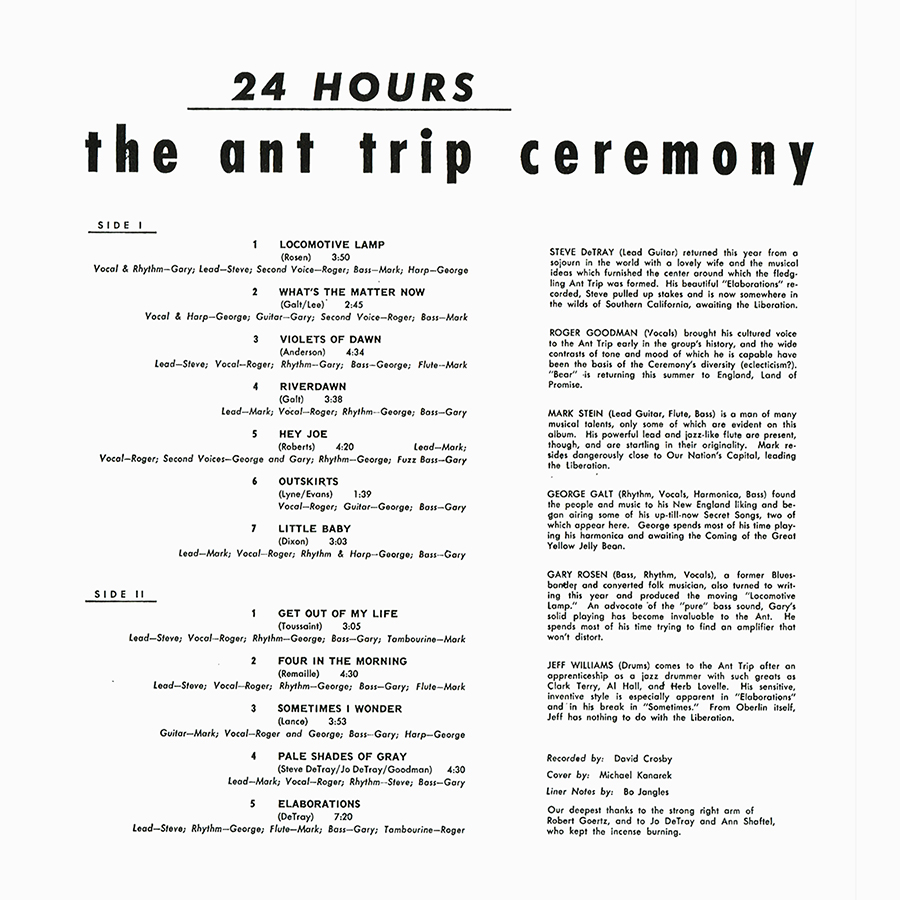 ant trip ceremony lp CRC 24 hours back