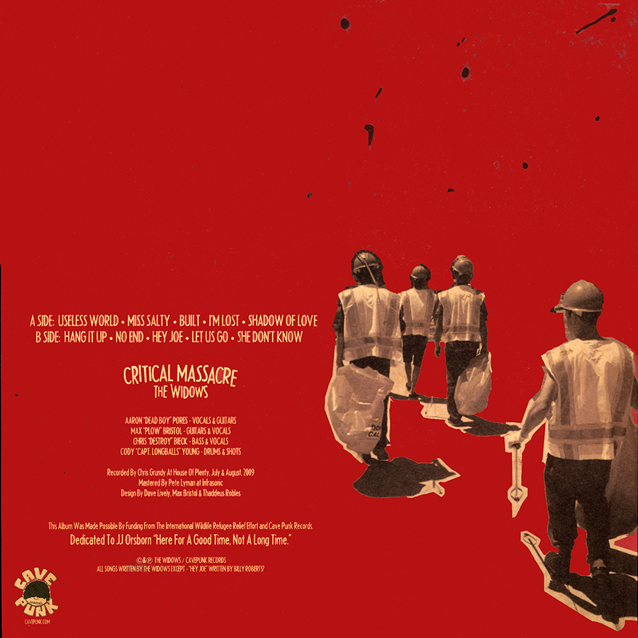 widows lp critical massacre back cover