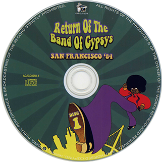 CD Return Of The Band Of Gypsys, San Francisco ´84 label 1