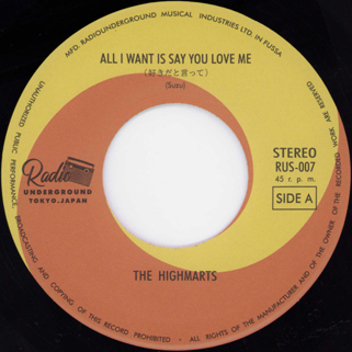 The Highmarts single All I Want Is Say You Love Me - Hey Joe side A
