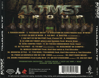 aktivist group cd toujours aktif tray out