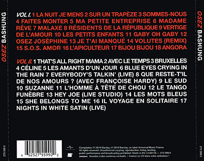 bashung double cd osez bashung tray