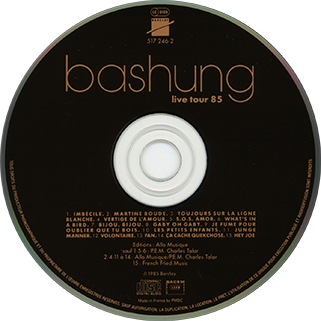 bashung cd live tour 85 france label