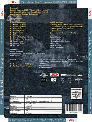 Buddy MILES 1995  with MST CD DVD Changes tray out