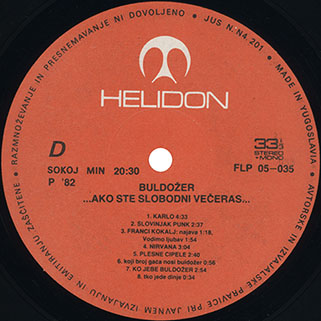 buldozer lp ako ste slobodni veceras label 4